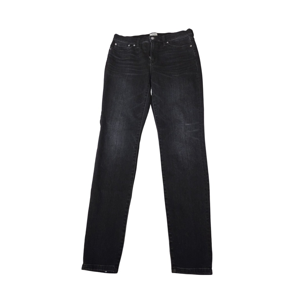 J.Crew 9" High-Rise Toothpick Jeans Black Slim Fit Denim 30T Tall